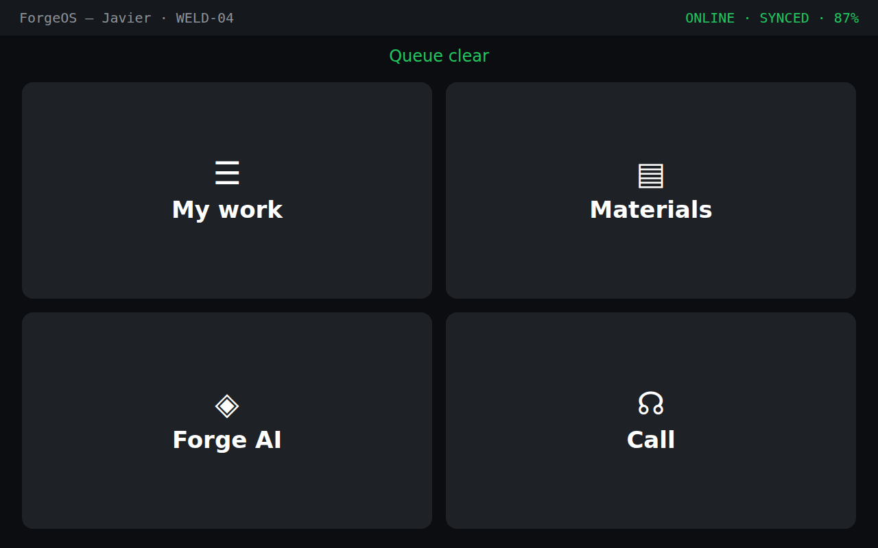 ForgeOS tablet, queue clear state